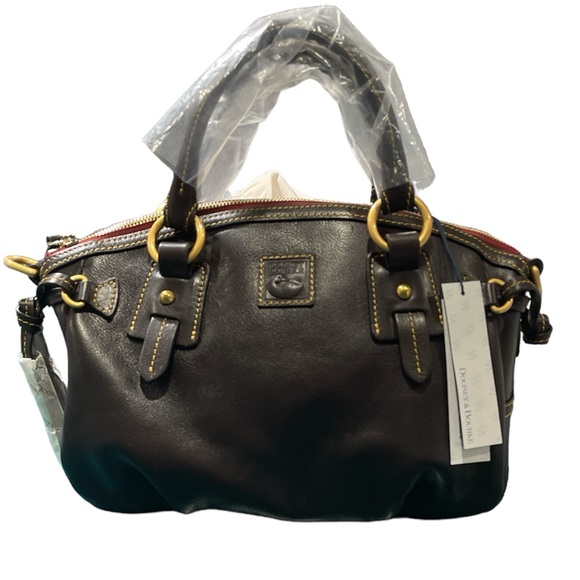 Dooney & Bourke Florentine Leather Medium Mail Satchel Brown T'Moro 0091 - Picture 2 of 9